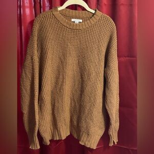 American Eagle unisex chunky oversized knit sweater Size S caramel camel brown